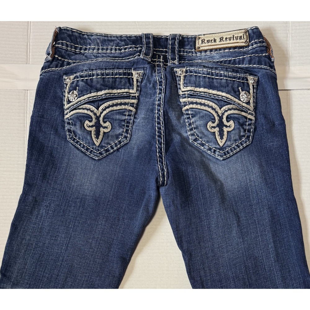ROCK REVIVAL Ganya - Women's Jeans - Straight Denim Blue - Size 30x31